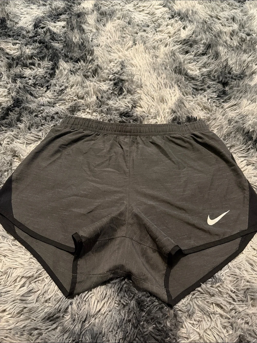 Nike Black Women's Athletic Running Shorts with White Swoosh